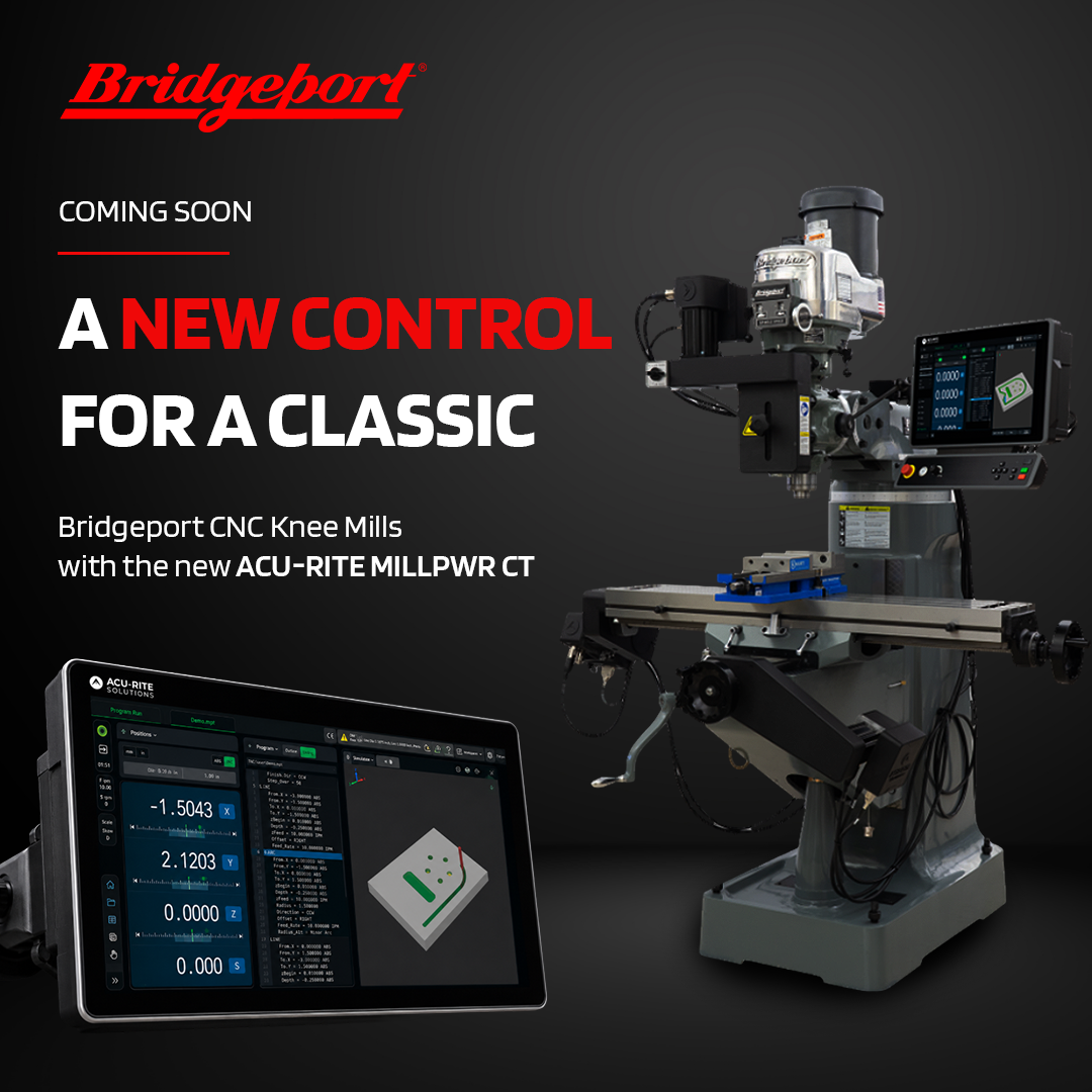 Bridgeport CNC Knee Mill with ACU-RITE MILLPWR CT control